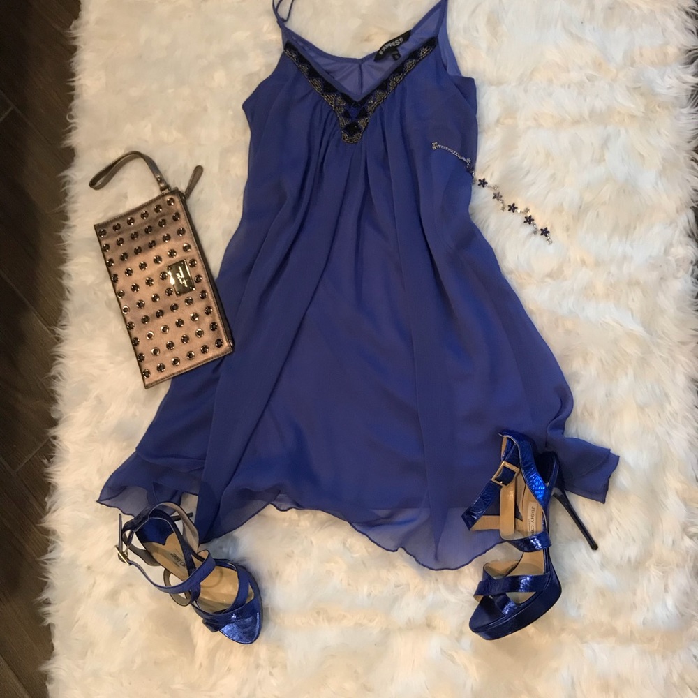 Blue slip dress